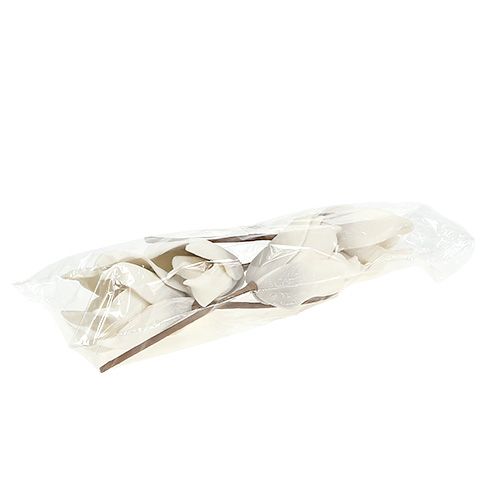 Floristik24 Magnolia blossom made of foam gray, white Ø10cm L26cm 4pcs