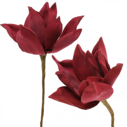 Floristik24 Artificial magnolia red artificial flower foam flower decoration Ø10cm 6pcs