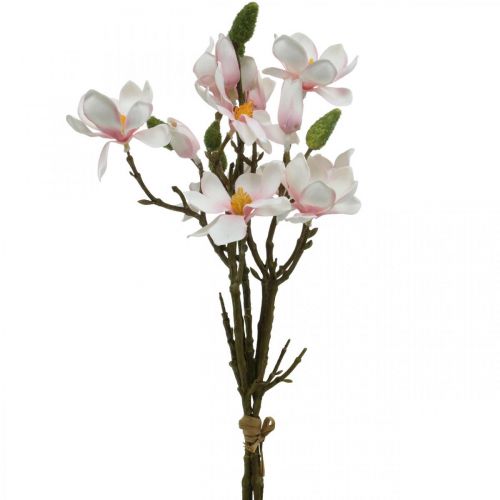 Floristik24 Artificial magnolia branches Pink artificial flowers H40cm 4pcs in bunch