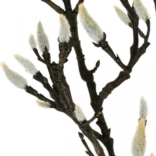 Product Artificial Magnolia Branch Spring Decoration Branch with Buds Brown White L135cm