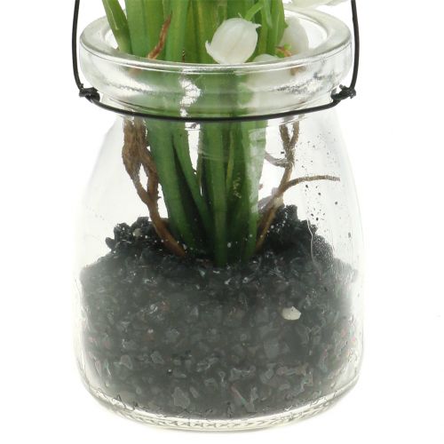 Floristik24 Lilies of the valley in glass for hanging H22cm