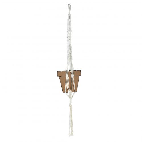 Macrame hanging basket for pot Ø18-19cm cream H85cm