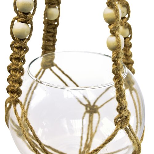 Floristik24 Macrame hanging basket glass vase round hanging decoration Ø13cm H75cm