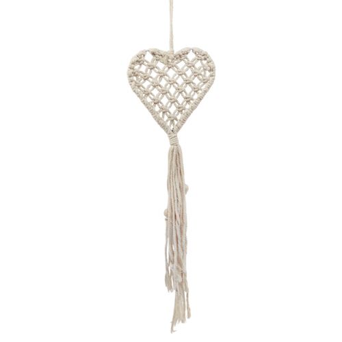 Floristik24 Macrame decorative pendant decorative hanger heart 17×65cm