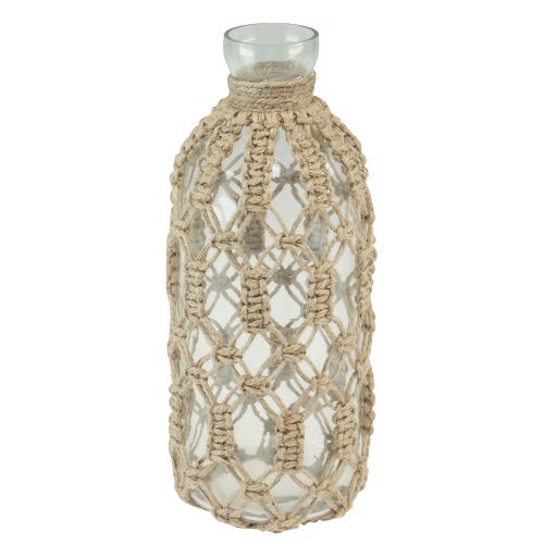 Floristik24 Macrame bottle glass decorative vase natural jute Ø10.5cm H26cm