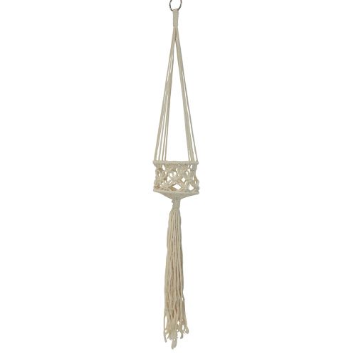 Floristik24 Macrame hanging decoration cream in boho style Ø12cm H79cm