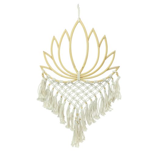 Product Macrame wall decoration lotus decoration bamboo natural cream 70cm