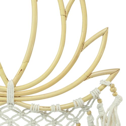 Floristik24 Macrame wall decoration lotus decoration bamboo natural cream 70cm
