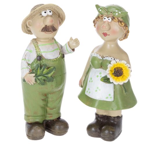 Floristik24 Decorative figurines of a farmer couple, fun living room and summer decoration for indoors, 17cm, 2 pieces