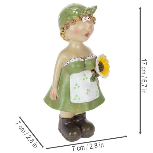 Product Decorative figurines of a farmer couple, fun living room and summer decoration for indoors, 17cm, 2 pieces