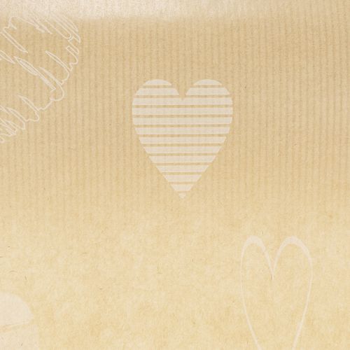 Cuff paper 25cm 100m natural hearts – Wet-strength florist paper | Floristik24.co.uk