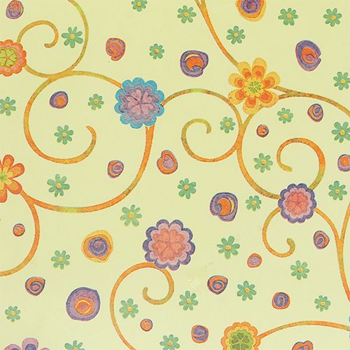 Floristik24 Cuff paper 25cm 100m cream with flowers