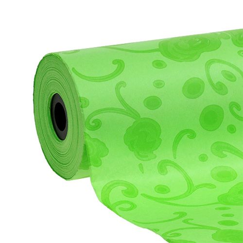 Floristik24 Cuff paper green with pattern 25cm 100m