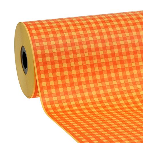 Product Cuff paper 37.5cm light orange check 100m