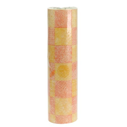 Floristik24 Cuff paper 37.5cm 100m checkered orange
