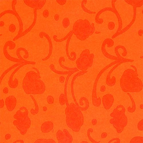Floristik24 Cuff paper orange with pattern 25cm 100m