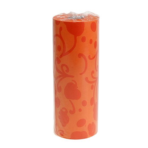 Floristik24 Cuff paper orange with pattern 25cm 100m