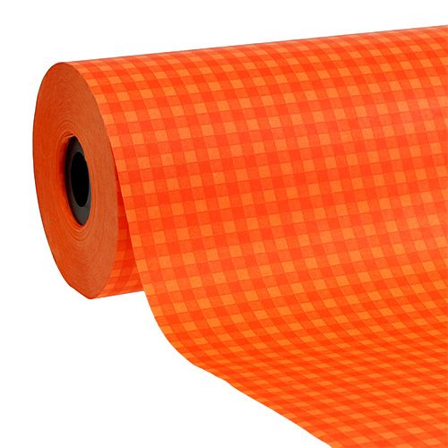 Product Cuff paper 37.5cm orange check 100m