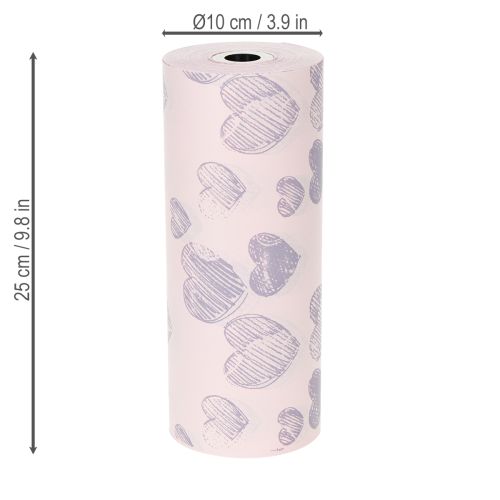 Product Floral wrapping paper with heart motifs for decorative flower creations, 25cm x 25m