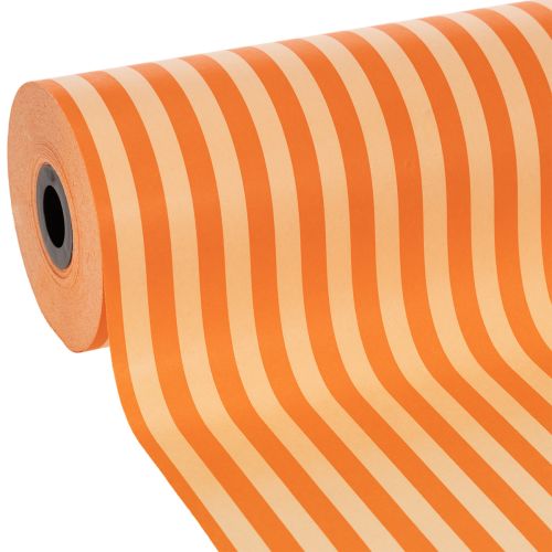 Orange Striped Paper Roll 25cm x 100m for Decoration and Wrapping buy online | Floristik24.co.uk