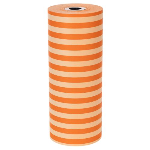 Orange Striped Paper Roll 25cm x 100m for Decoration and Wrapping | Floristik24.co.uk