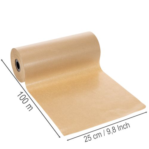 Mantle Paper Natural Kraft Paper Roll 25cm x 100m Decorative Paper | Floristik24.co.uk