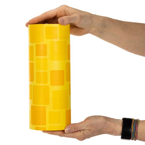Product ProductNameYellow Paper Floristry Cuff Roll, 25 cm x 100 m, Mosaic Pattern for Bouquets and Plant Pots