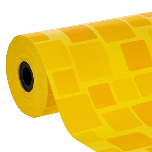 Product ProductNameYellow Paper Floristry Cuff Roll, 25 cm x 100 m, Mosaic Pattern for Bouquets and Plant Pots