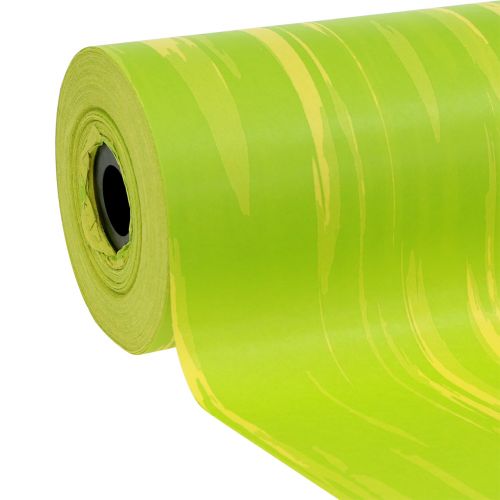 Floristik24 Cuff paper striped May green, yellow 25cm 100m