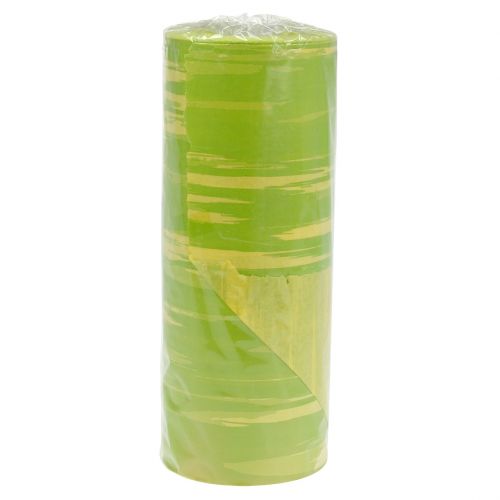 Floristik24 Cuff paper striped May green, yellow 25cm 100m