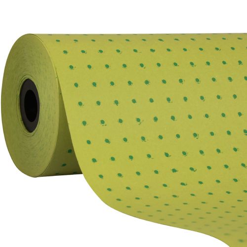 Floristik24 Cuff paper tissue paper moss green dots 25cm 100m