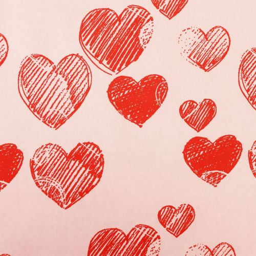 Product Cuff paper tissue paper pink hearts 25cm 100m