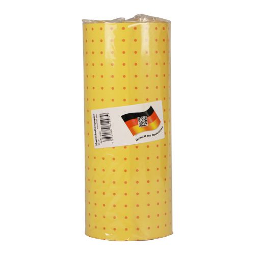 Floristik24 Cuff paper tissue paper yellow dots 25cm 100m
