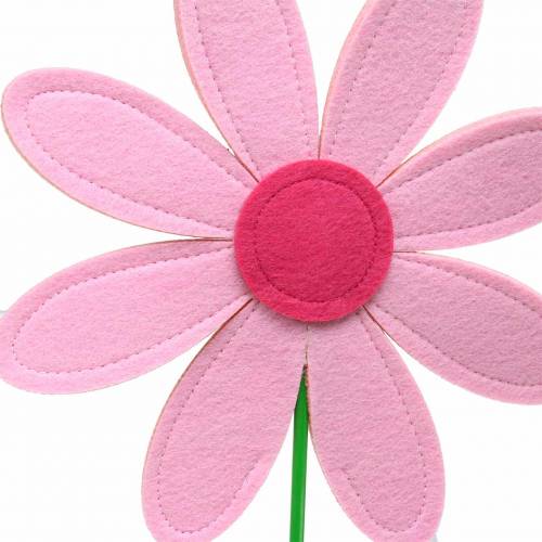 Floristik24 Gigantic felt flower green, pink, pink Ø40cm H93cm shop window decoration