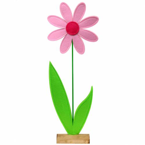 Floristik24 Gigantic felt flower green, pink, pink Ø40cm H93cm shop window decoration