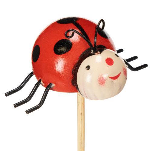 Floristik24 Ladybug garden stakes, decoration for spring and summer, flower decoration, 31cm, 4 pieces