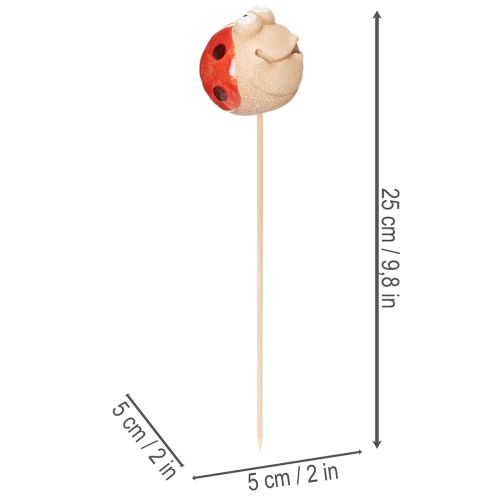 Product Ladybug garden stakes, decorative eye-catcher for garden decoration, 25cm, 4 pieces