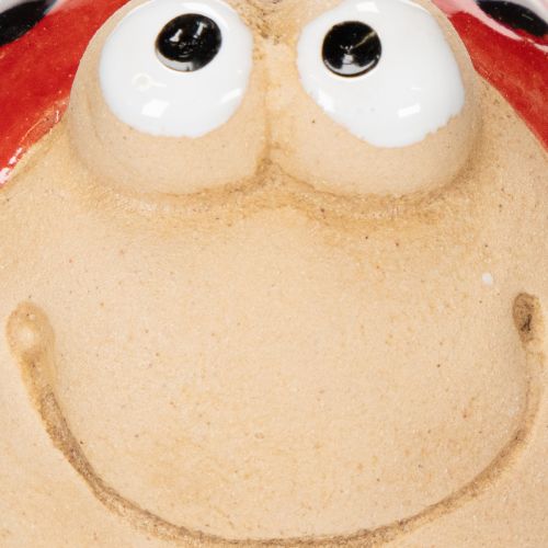 Product Ladybug decorative ceramic figure for cheerful garden decoration and windowsills, 7cm, 3 pieces