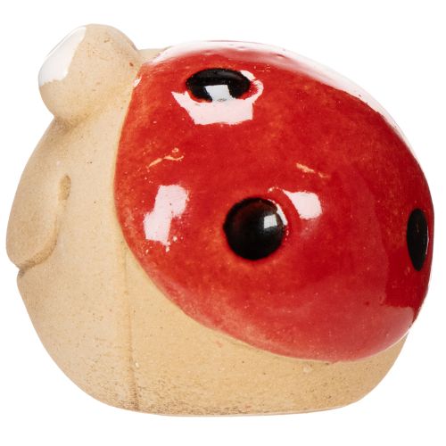 Product Ladybug decorative ceramic figure for cheerful garden decoration and windowsills, 7cm, 3 pieces