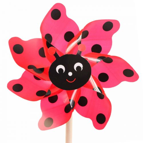 Floristik24 Ladybird windmill garden decoration red Ø16.5cm