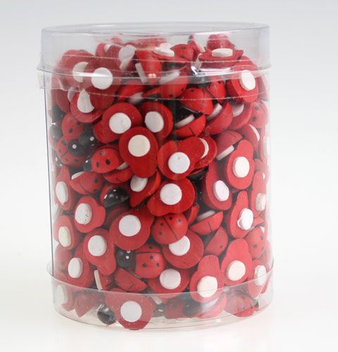 Floristik24 Deco ladybug for gluing 1-2.5cm red 255p