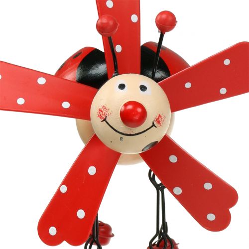 Floristik24 Wind chime ladybug wood red 12cm