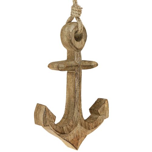 Product Maritime Decoration Anchor Wood Natural Wooden Anchor for Hanging 19cm