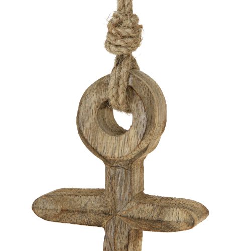 Product Maritime Decoration Anchor Wood Natural Wooden Anchor for Hanging 19cm