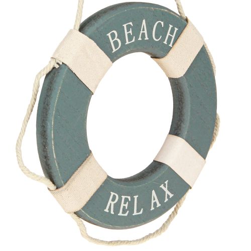 Product Lifebuoy Wooden Decoration for Hanging Maritime Blue Ø13cm 2pcs