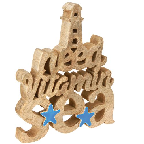 Floristik24 Maritime wooden decoration “I need vitamin sea” mango wood 27×33cm