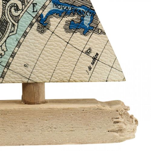 Floristik24 Maritime decoration sailboat wooden ship deco hanger small H12cm 3pcs