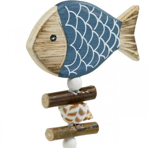 Product Maritime decorative plugs, fish and shells on the stick, marine decorations, wooden fish 6pcs
