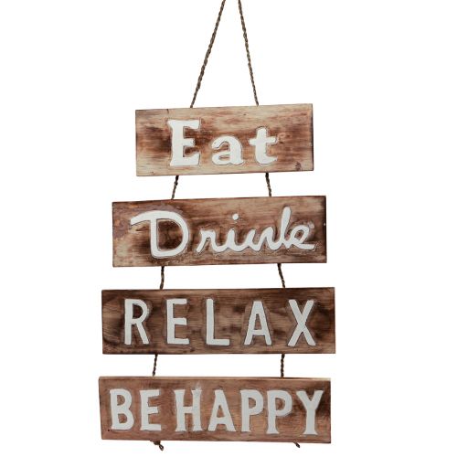 Maritime wall decoration wood sign natural white 38×54cm