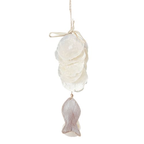 Floristik24 Maritime decoration hanger Capiz shell with fish white 39cm